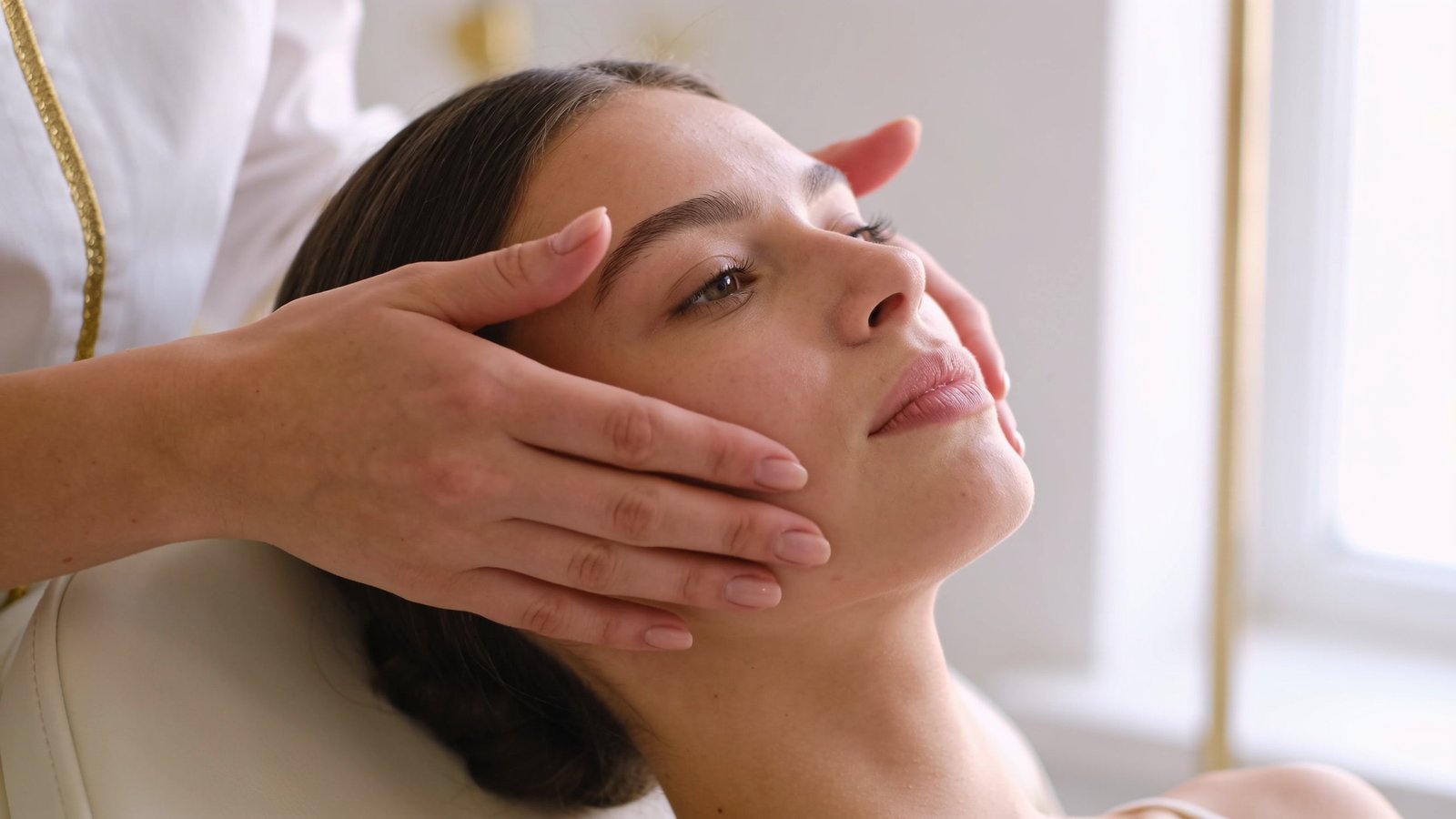 Schermo FaceMap® con i dati di analisi della pelle durante una seduta con la skintherapist